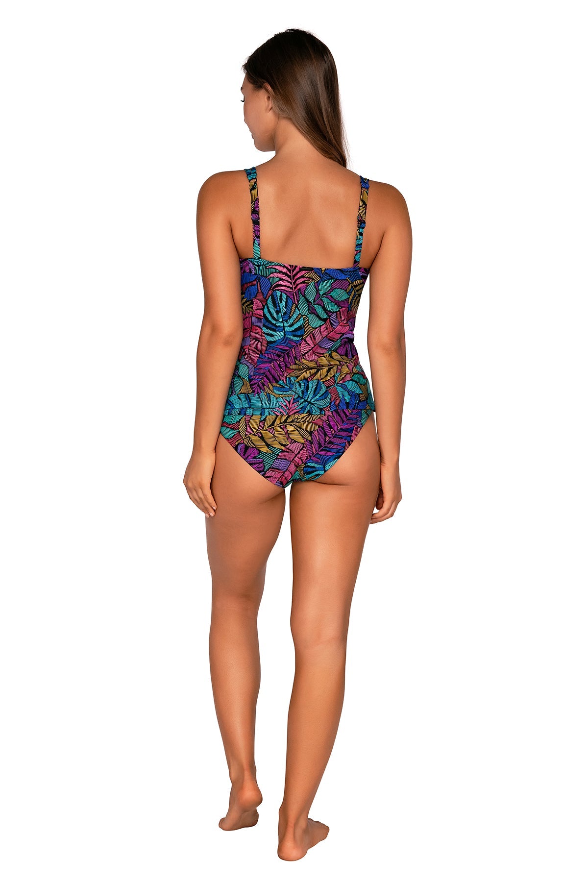 Back view of Sunsets Panama Palms Taylor Tankini Top