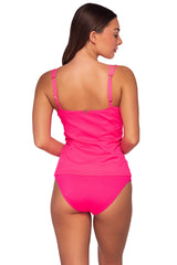 Back view of Sunsets Neon Pink Taylor Tankini Top