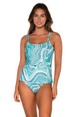 Front view of Sunsets Moon Tide Taylor Tankini Top