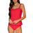 Front view of Sunsets Geranium Taylor Tankini swim top with Geranium High Road Bottom swimsuit