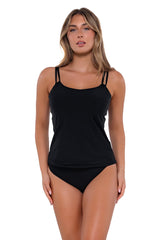 Sunsets Black Taylor Tankini Top