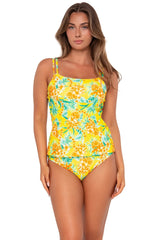 Sunsets Women's Swimwear Golden Tropics Sandbar Rib Taylor Tankini Bikini Top