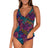 Front view of Sunsets Panama Palms Forever Tankini Top