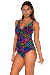 Side view of Sunsets Panama Palms Forever Tankini Top