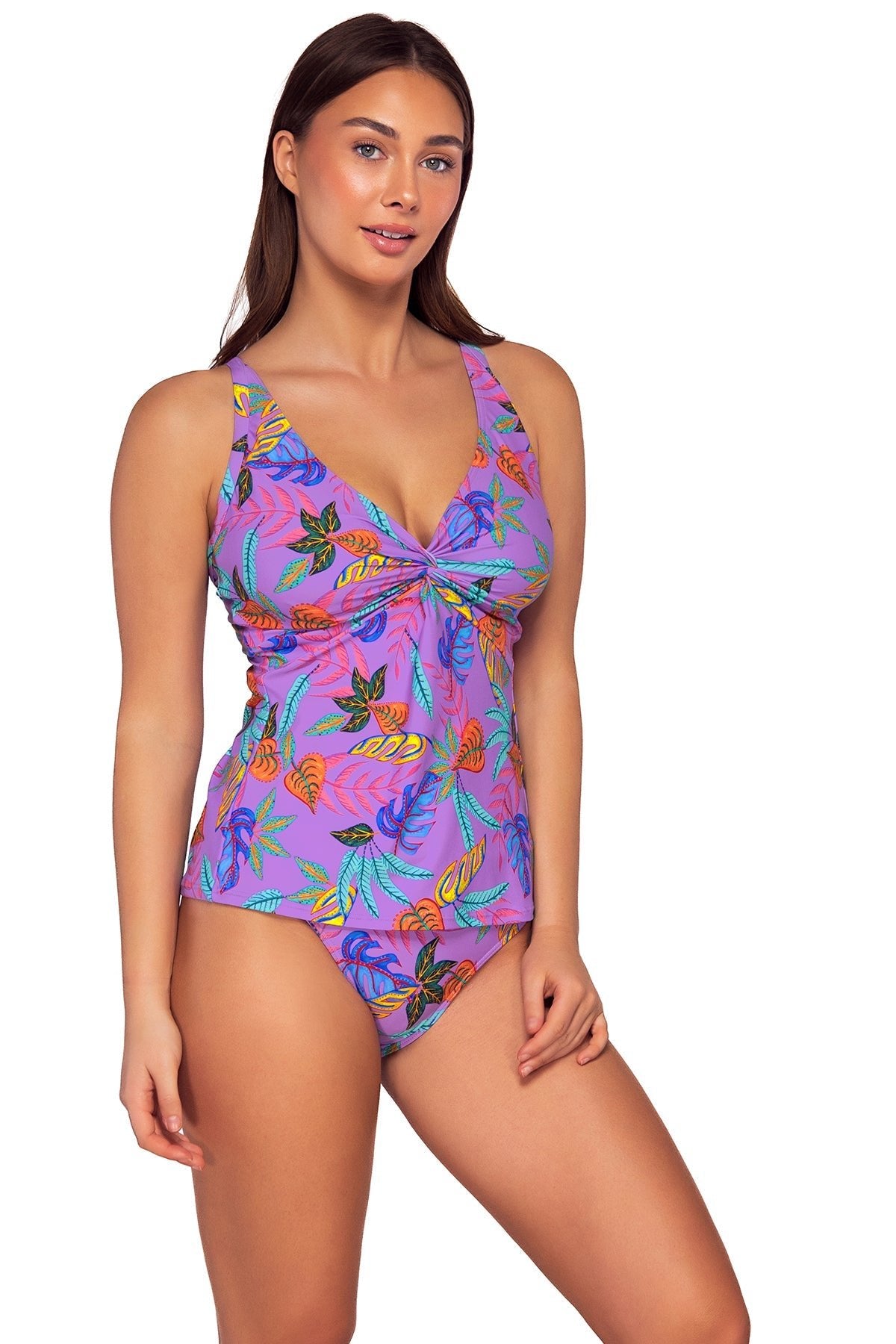 Side view of Sunsets Isla Bonita Forever Tankini Top