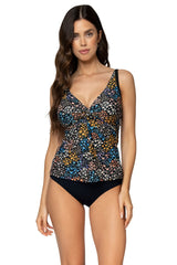 Front view of Sunsets Sunbloom Forever Tankini Top