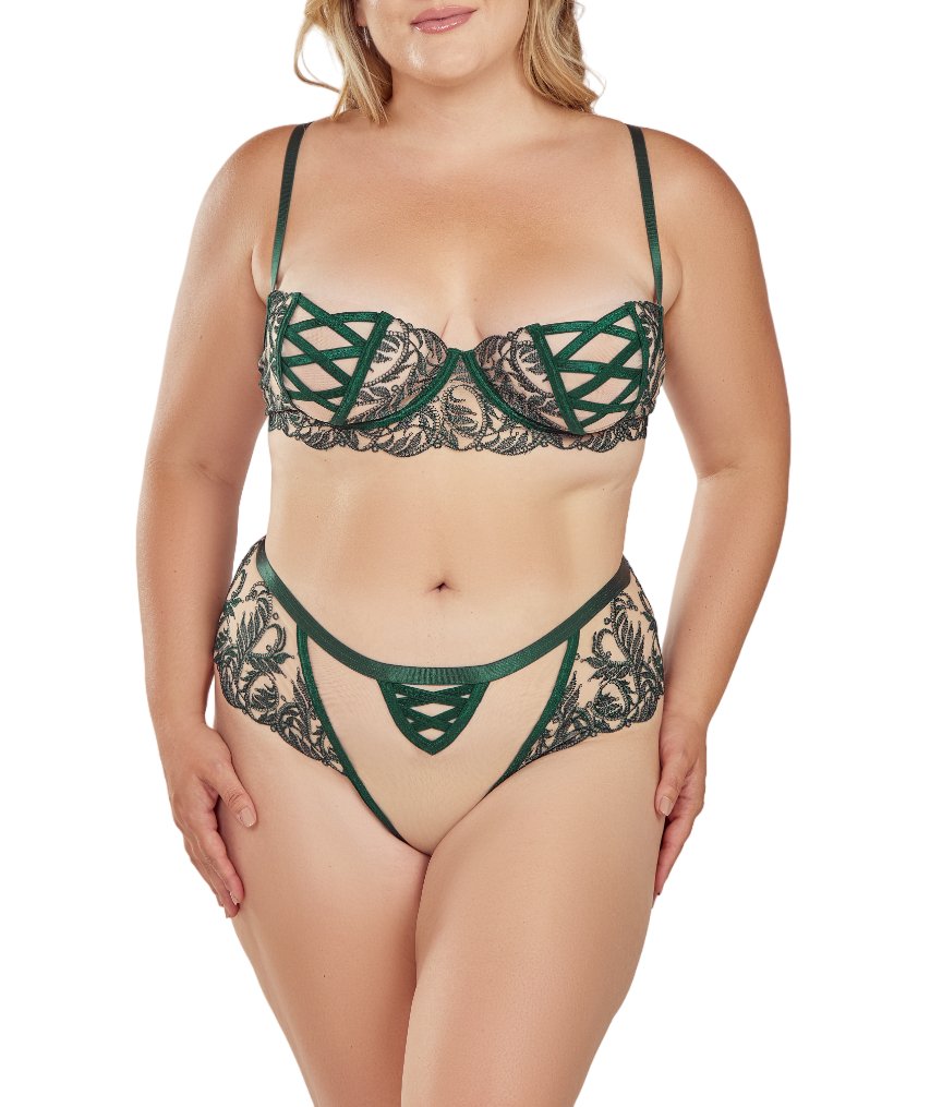 Never Leaf You Plus Size Bra Set