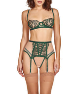 Never Leaf You Bra Garter Set