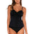 Front view of Sunsets Black Crossroads Tankini Top