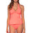 Front view of Sunsets Neon Coral Heidi Tankini Top