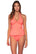 Front view of Sunsets Neon Coral Heidi Tankini Top