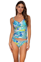 Front view of Sunsets Kailua Bay Simone Tankini Top