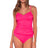 Front view of Sunsets Neon Pink Simone Tankini Top