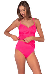 Sunsets Women's Swimwear Neon Pink Simone Tankini Bikini Top