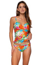 Front view of Sunsets Lotus Simone Tankini Top