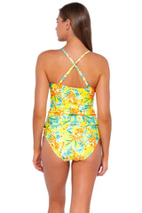 Sunsets Women's Swimwear Golden Tropics Sandbar Rib Simone Tankini Bikini Top