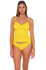 Sunsets Women's Swimwear Lemon Zest Sandbar Rib Simone Tankini Bikini Top