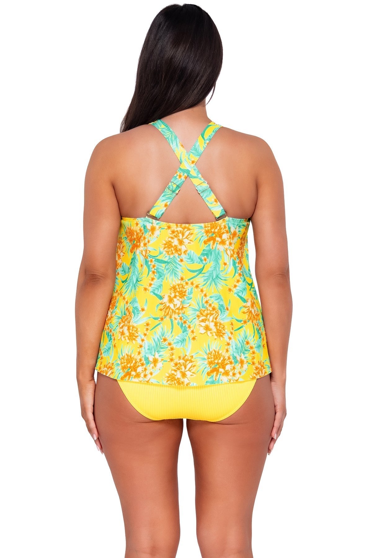 Sunsets Women's Swimwear Escape Golden Tropics Sandbar Rib Sadie Tankini Bikini Top