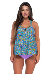 Sunsets Women's Swimwear Escape Pansy Fields Sadie Tankini Bikini Top