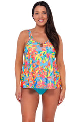 Sunsets Women's Swimwear Escape Shoreline Petals Sadie Tankini Bikini Top