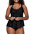 Front view of Sunsets Escape Black Marin Tankini Top