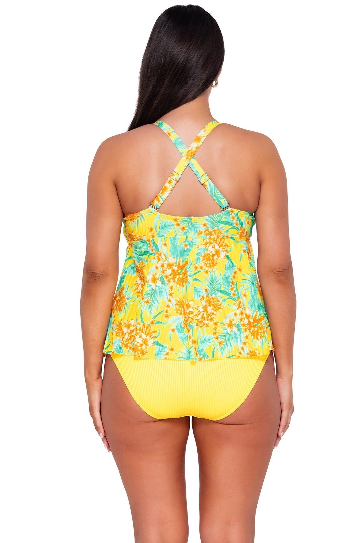 Sunsets Women's Swimwear Escape Golden Tropics Sandbar Rib Marin Tankini Bikini Top