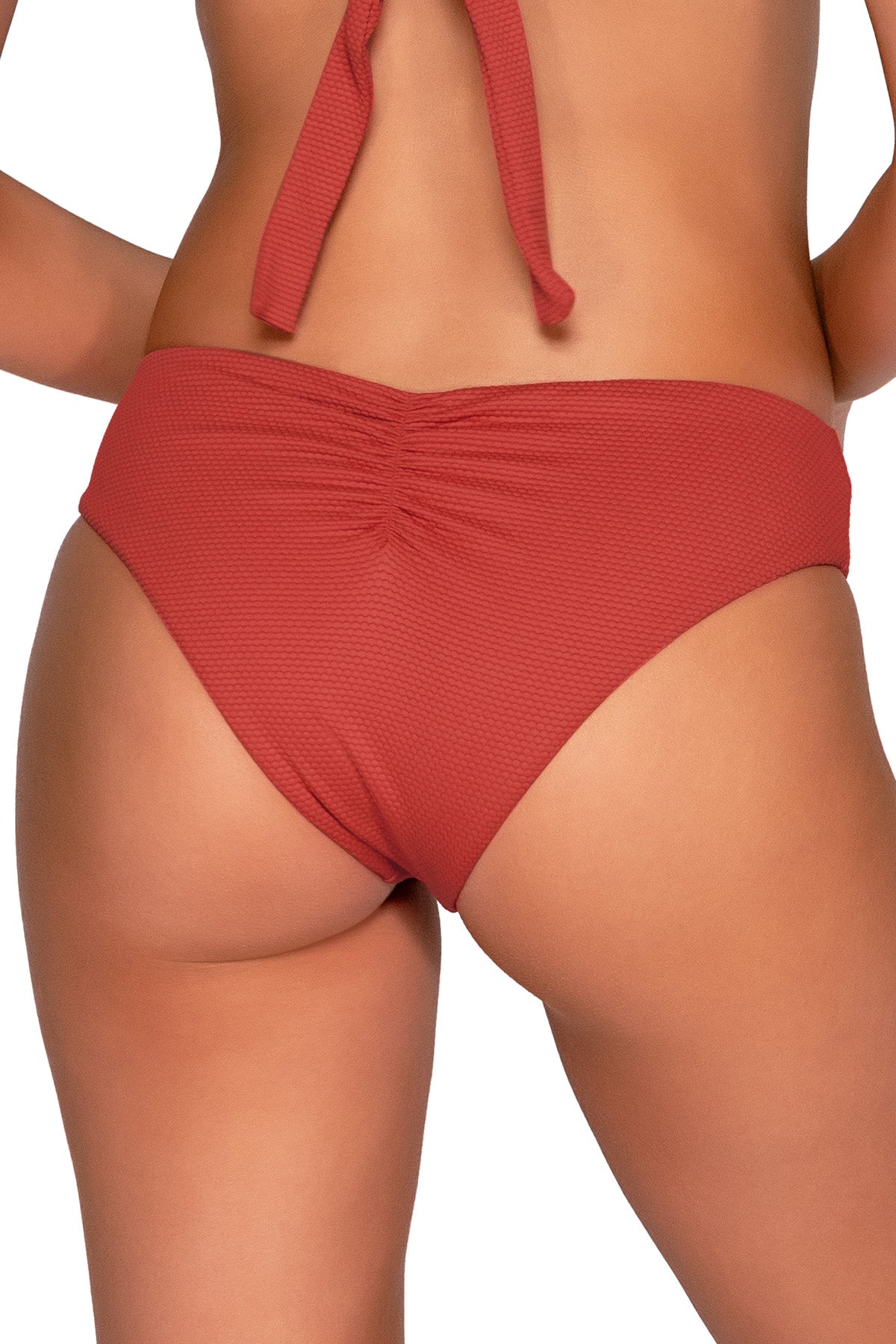 Back view of Swim Systems Cayenne Hazel Hipster Bottom