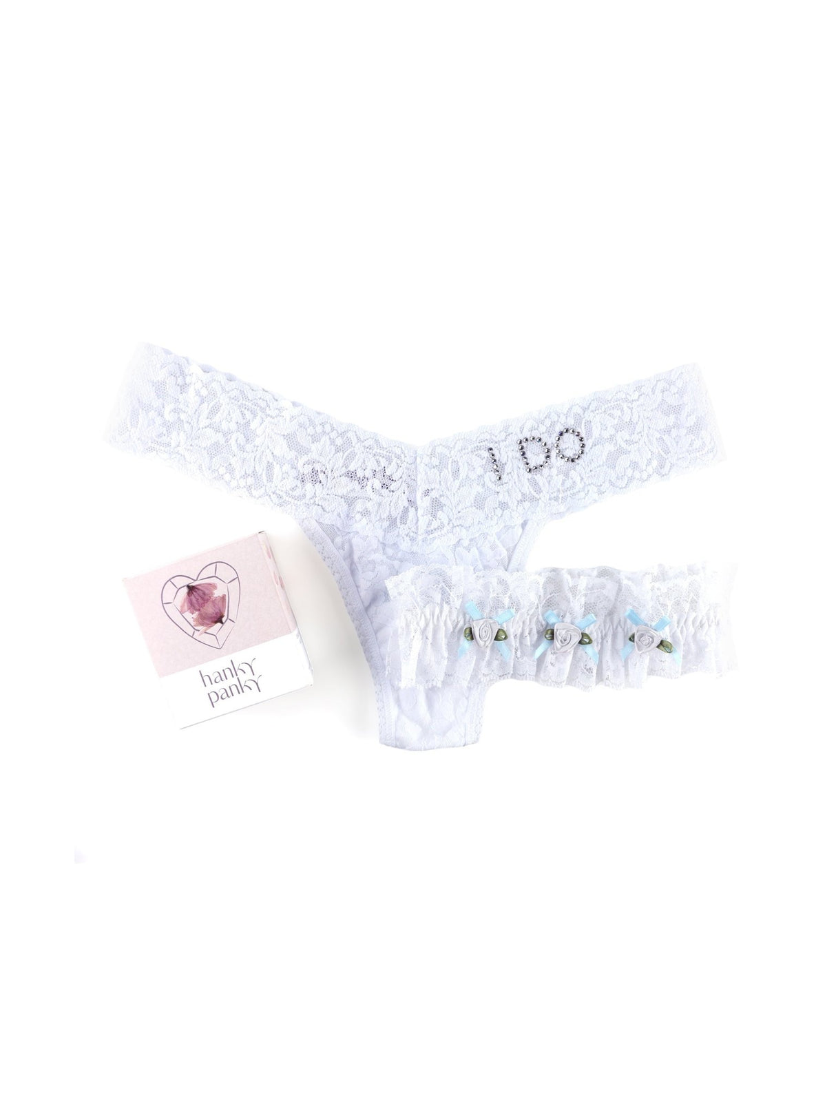 I Do Low Rise Thong & Garter Box Set