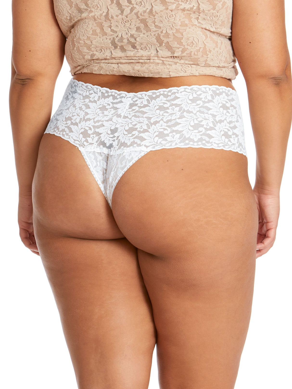 Plus Size Retro Lace Thong