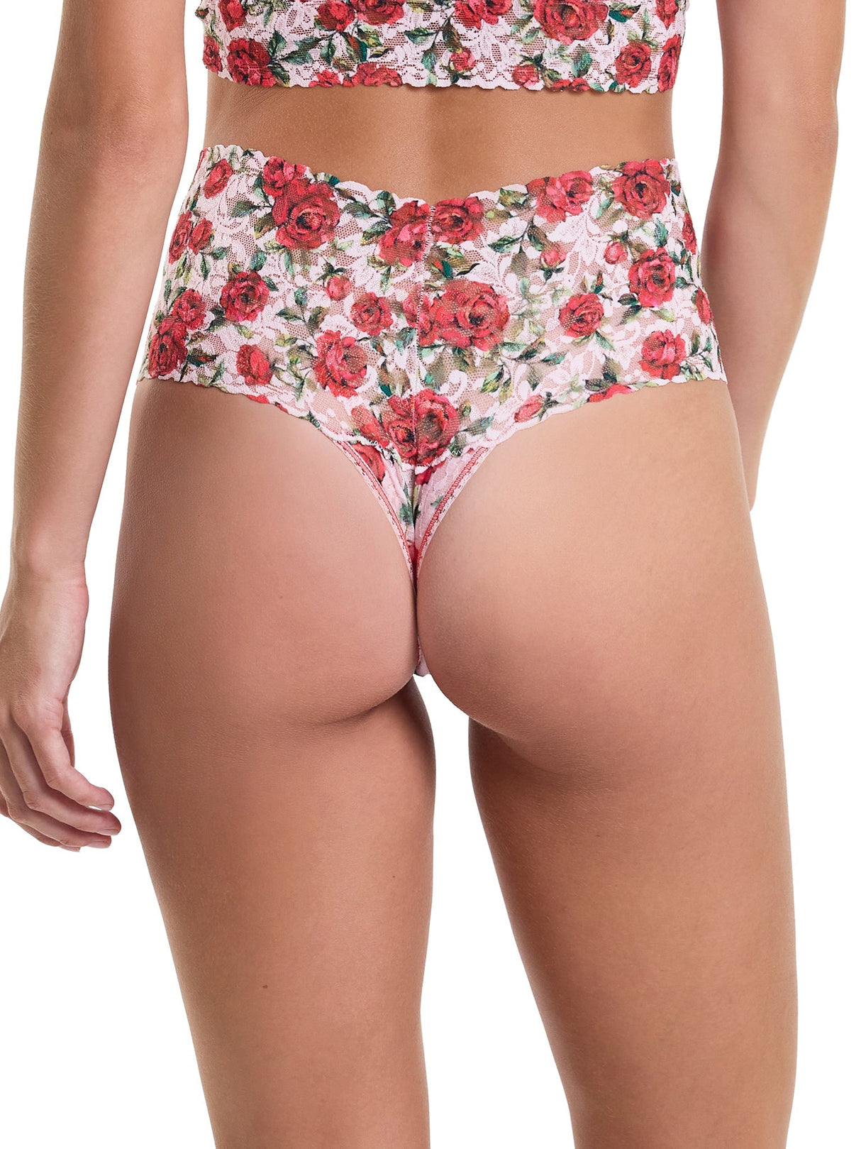 Printed Retro Lace Thong