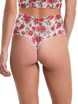 Printed Retro Lace Thong