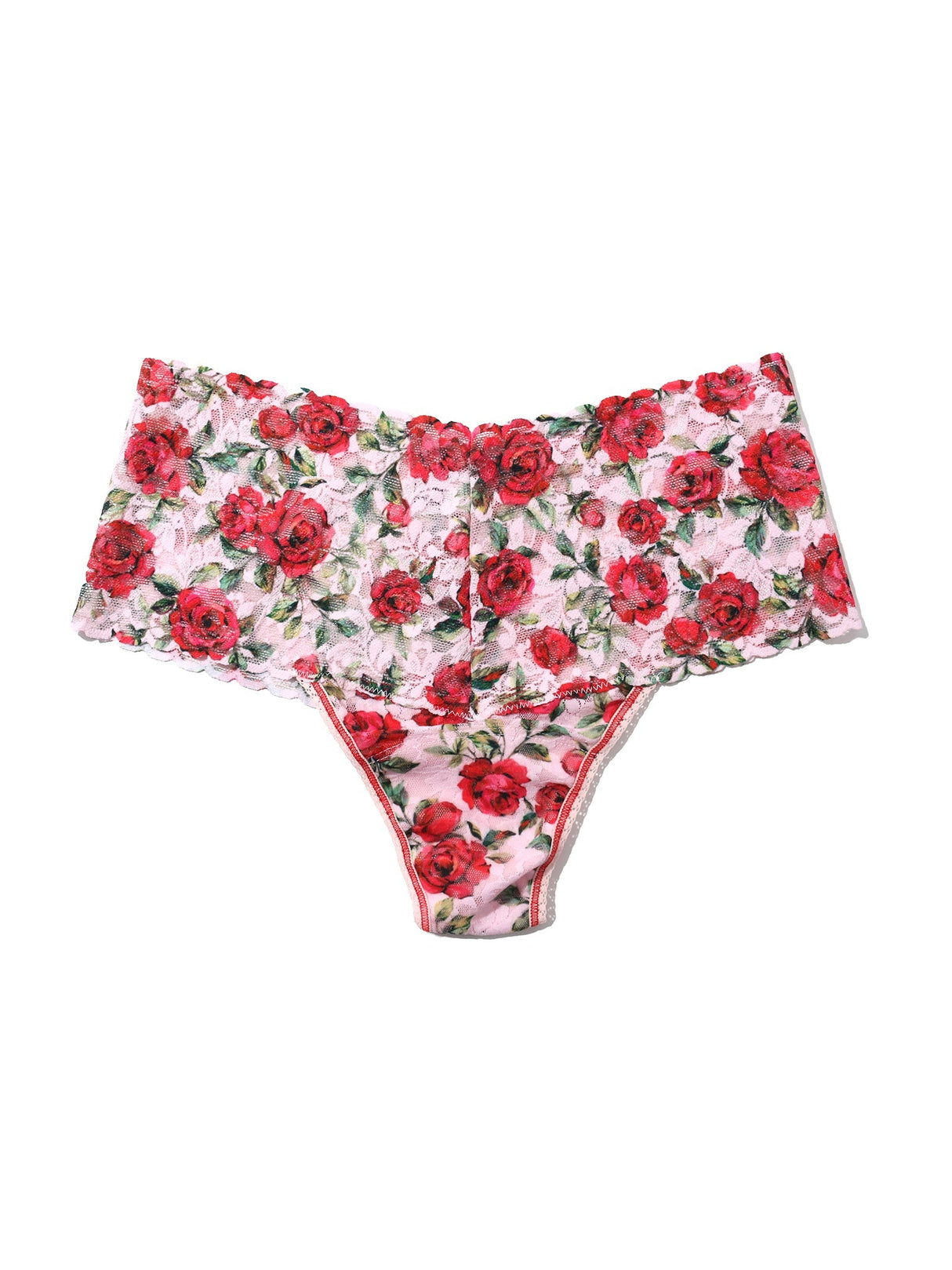 Printed Retro Lace Thong