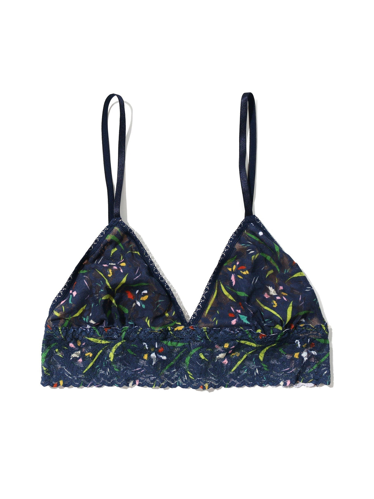 Printed Signature Lace Padded Triangle Bralette