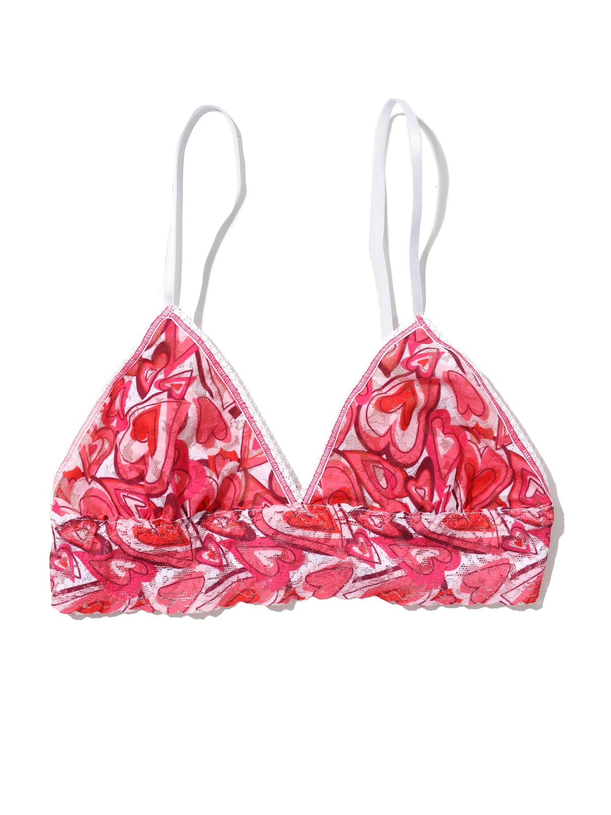 Printed Signature Lace Padded Triangle Bralette