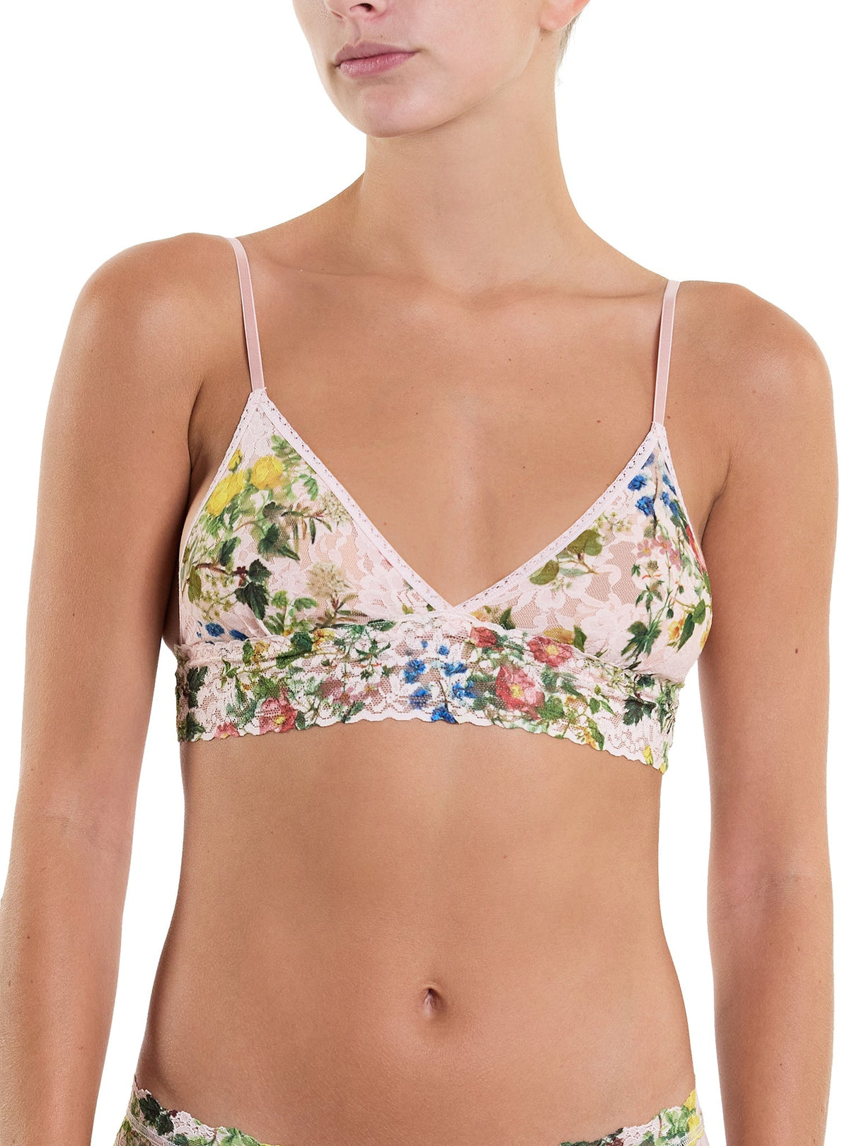 Printed Signature Lace Padded Triangle Bralette