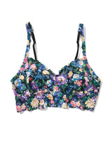 Printed V-Neck Retro Lace Bralette