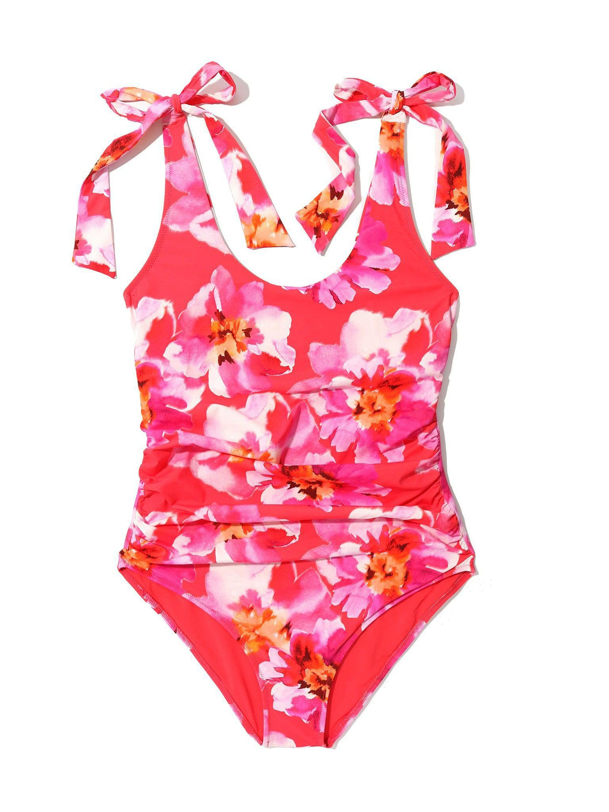 Ruched Bow One Piece Swimsuit