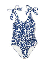 Ruched Bow One Piece Swimsuit