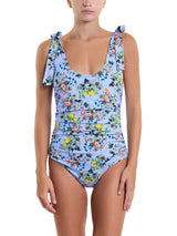 Ruched Bow One Piece Swimsuit