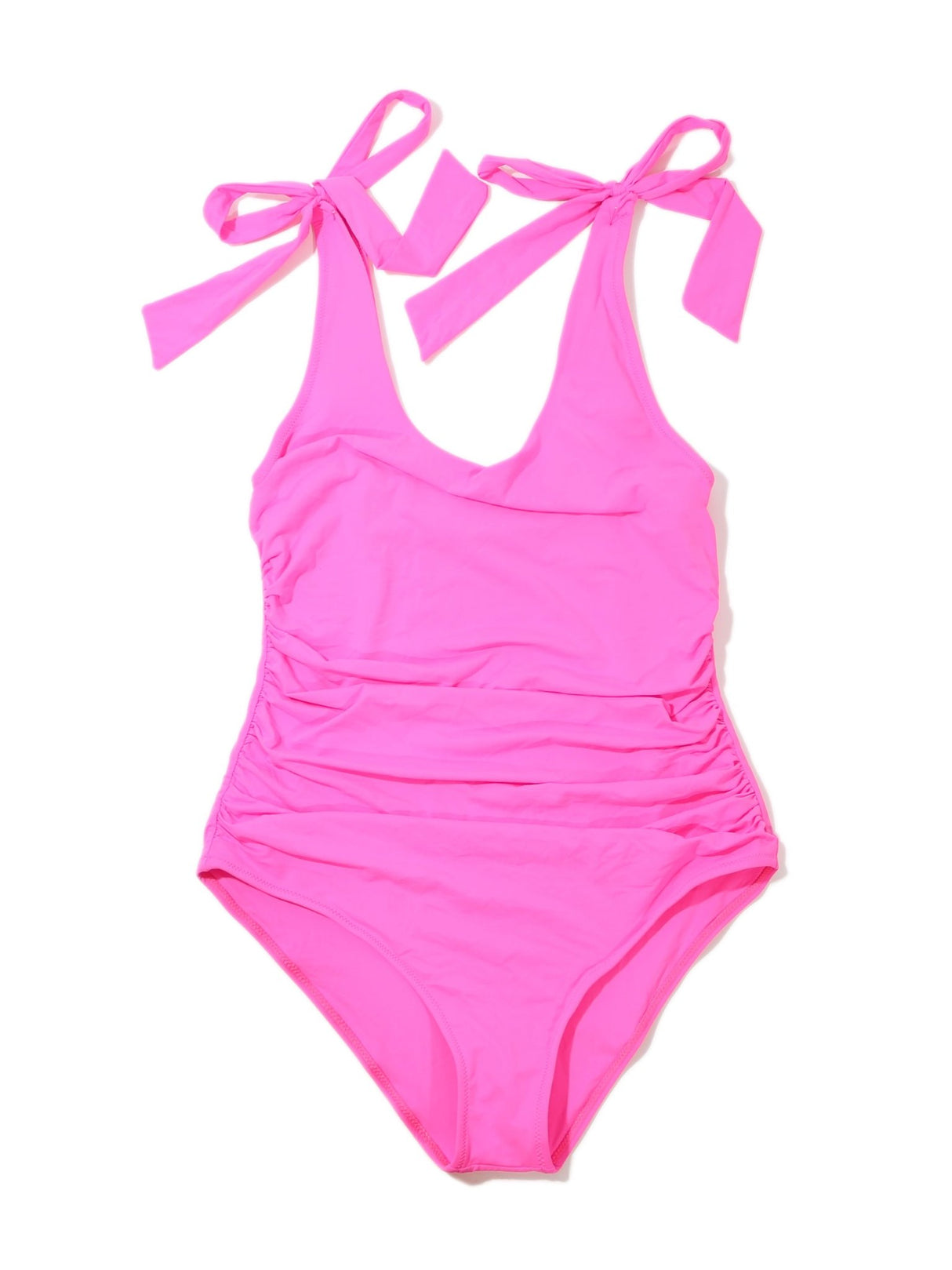 Ruched Bow One Piece Swimsuit