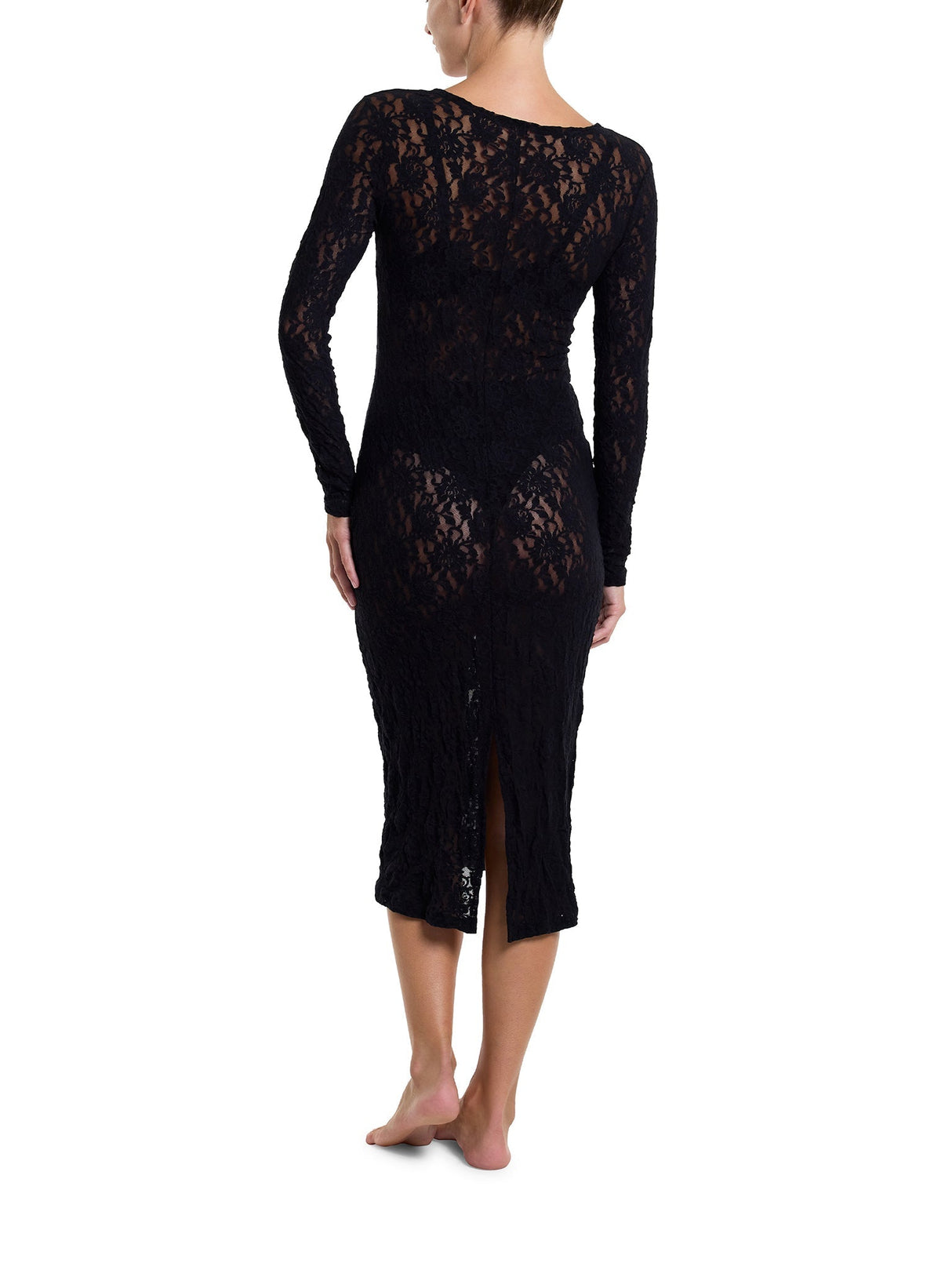 Signature Lace Long Sleeve Midi Dress