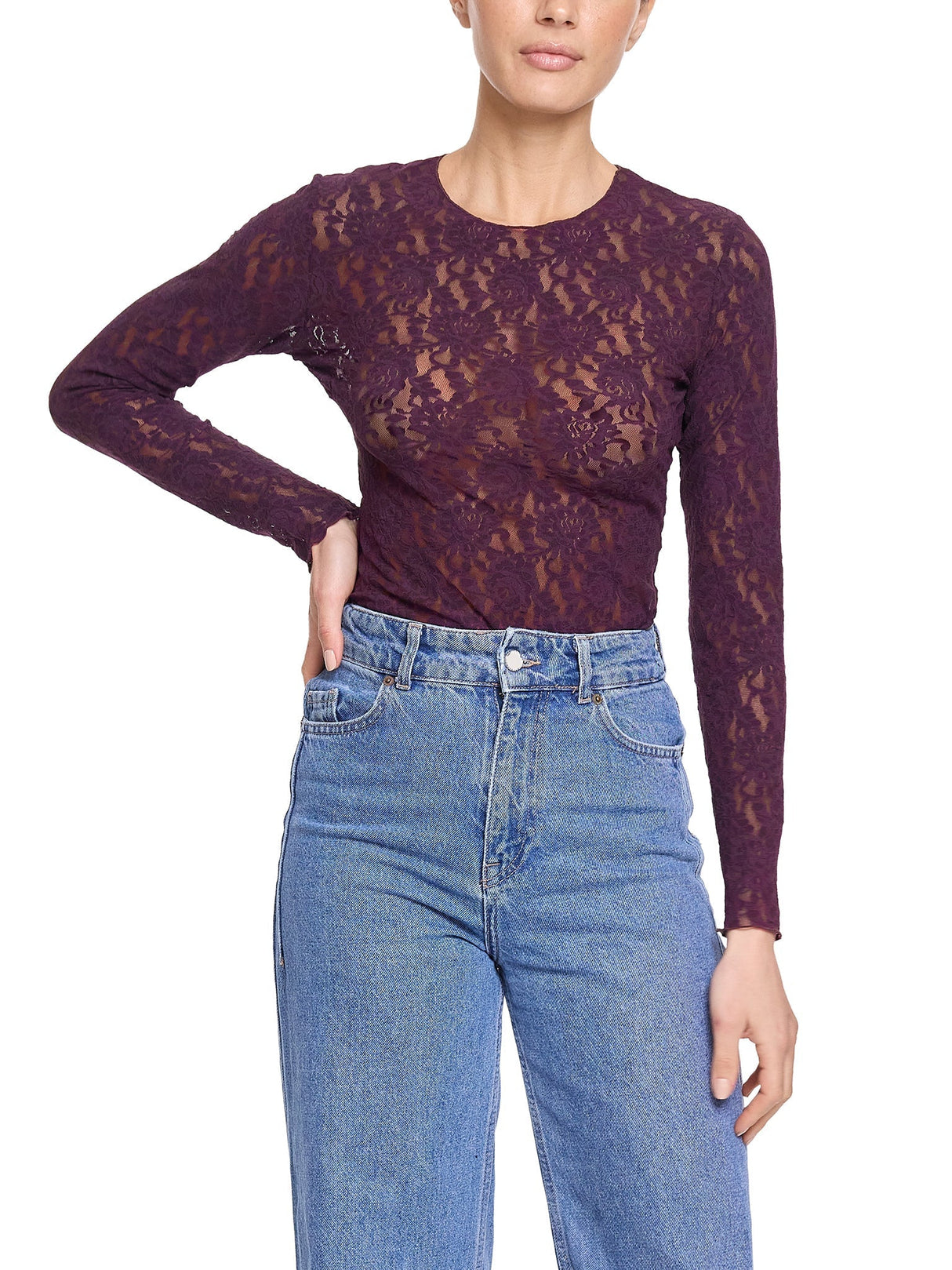 Signature Lace Long Sleeve Top