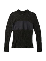 Signature Lace Mock Neck Long Sleeve Bandeau Top