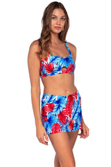 Side view of the Sunsets American Dream Brandi Bralette bikini top with the American Dream Sporty Swim Skirt