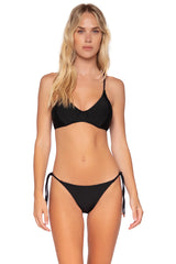 Front view of Swim Systems Black Maya Underwire Top