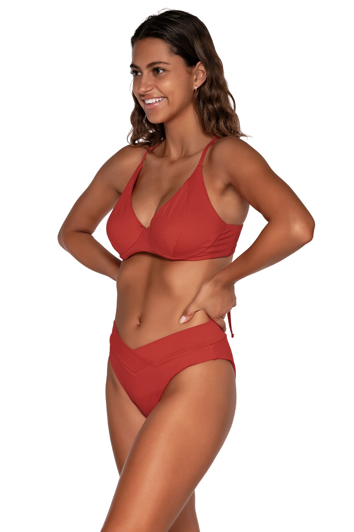 Side view of Swim Systems Cayenne Maya Underwire Top