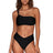 Front view of Swim Systems Black Reese One Shoulder Top