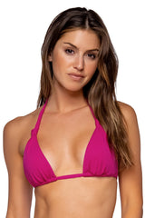 Front view of Swim Systems Magenta Mila Tri Top