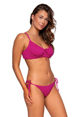 Side view of Swim Systems Magenta McKenna Tie Side Bottom