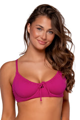 Front view of Swim Systems Magenta Avila Underwire Top